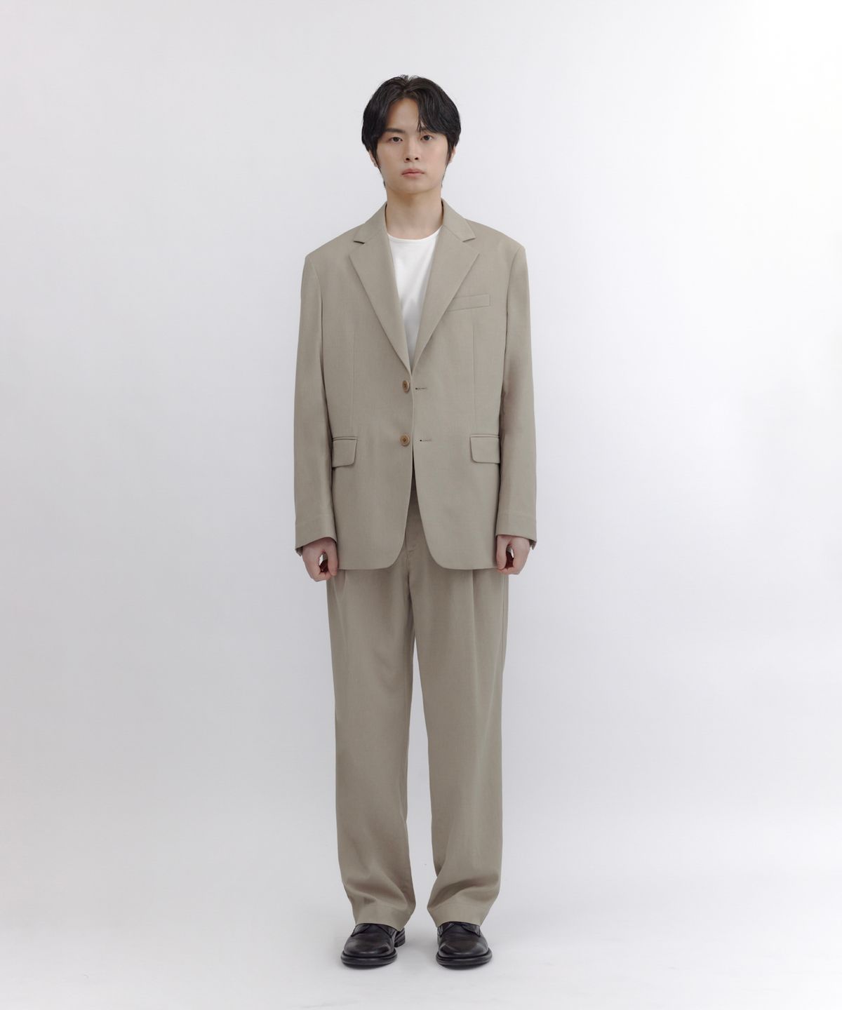 넌블랭크(NONBLANK) [여름]썸머 쿨터치 벨티드 와이드 핏 팬츠_BEIGE