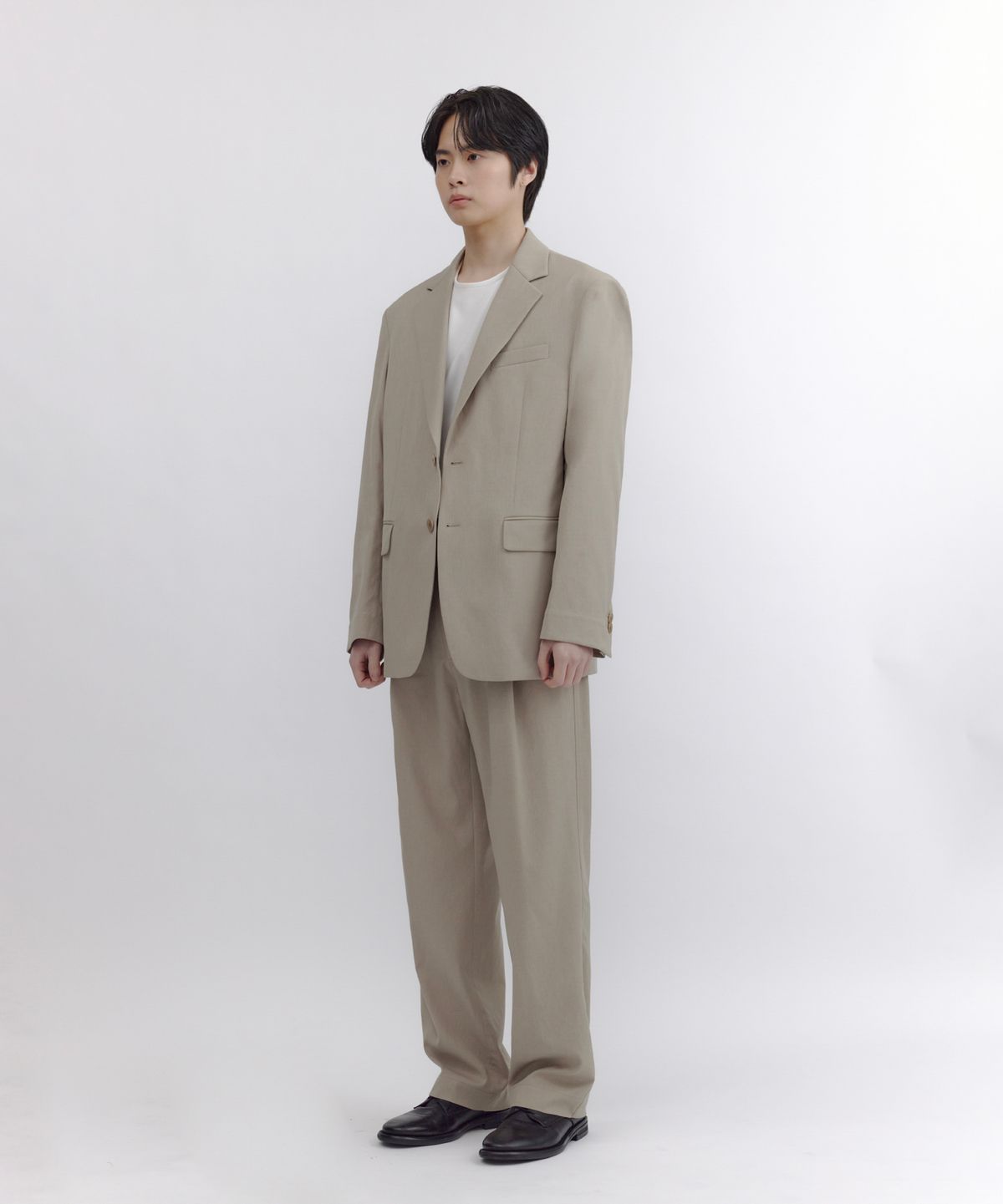 넌블랭크(NONBLANK) [여름]썸머 쿨터치 벨티드 와이드 핏 팬츠_BEIGE