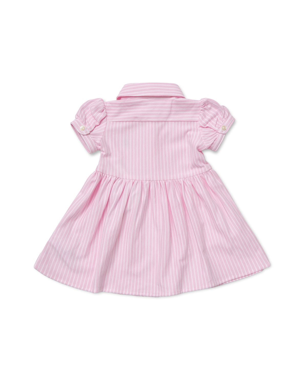 폴로 랄프 로렌 칠드런(POLO RALPH LAUREN CHILDREN) 베이비 여아 스트라이프 니트 옥스포드 폴로 드레스 - 핑크