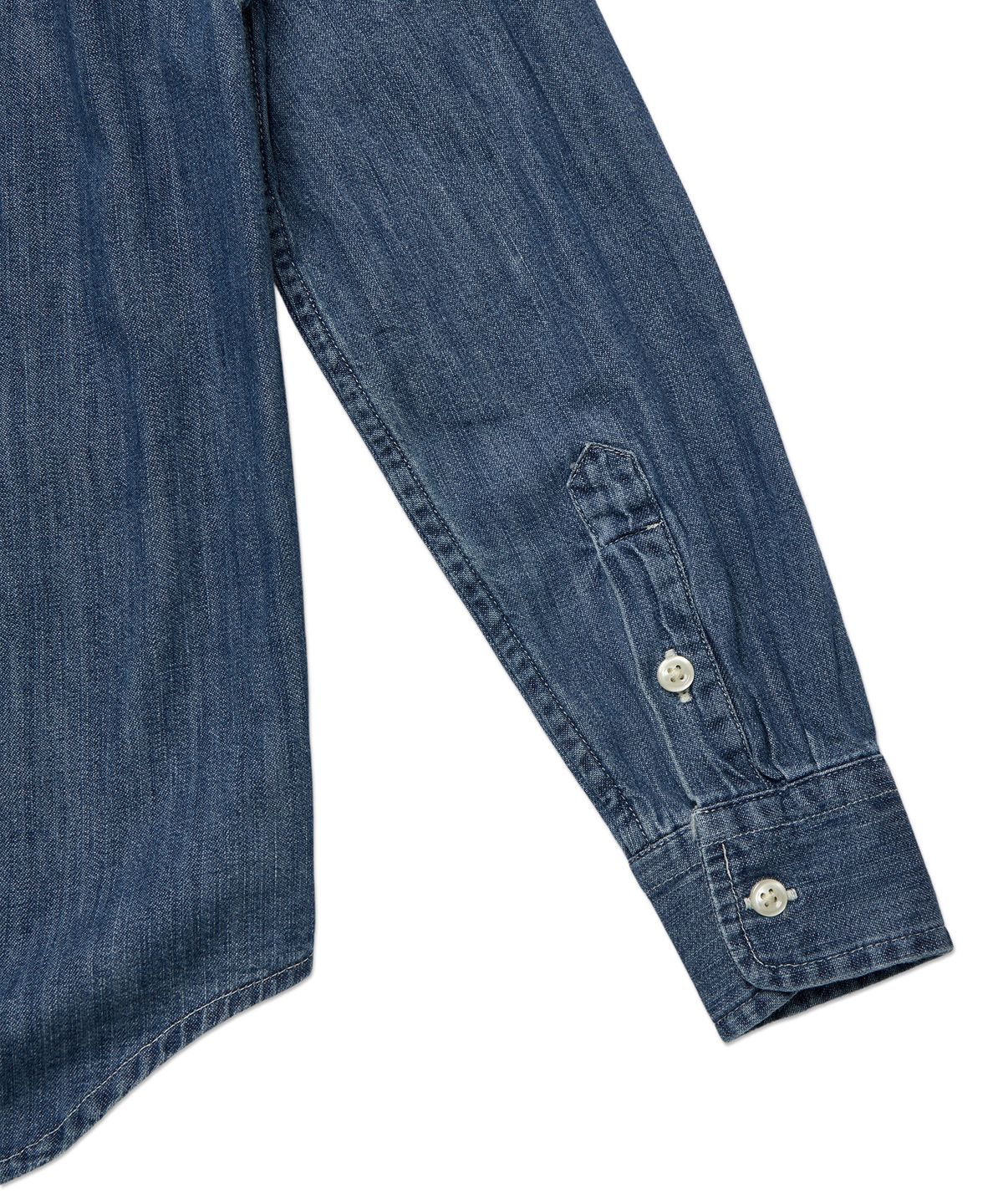 폴로 랄프 로렌 칠드런(POLO RALPH LAUREN CHILDREN) 남아 8-18세 코튼 샴브레이 셔츠 - 다크 블루