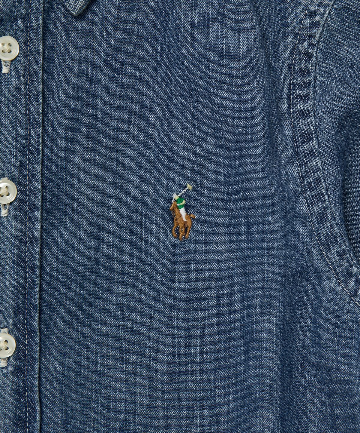 폴로 랄프 로렌 칠드런(POLO RALPH LAUREN CHILDREN) 남아 8-18세 코튼 샴브레이 셔츠 - 다크 블루