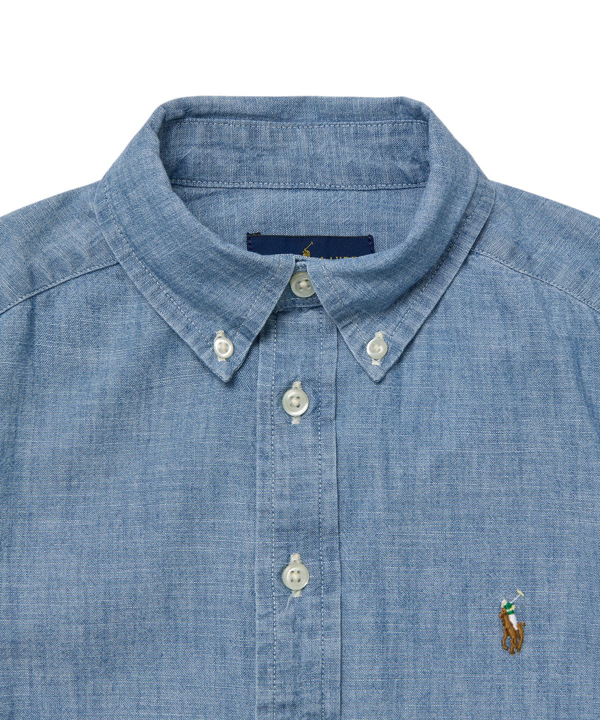 폴로 랄프 로렌 칠드런(POLO RALPH LAUREN CHILDREN) 남아 8-18세 코튼 샴브레이 셔츠 - 블루