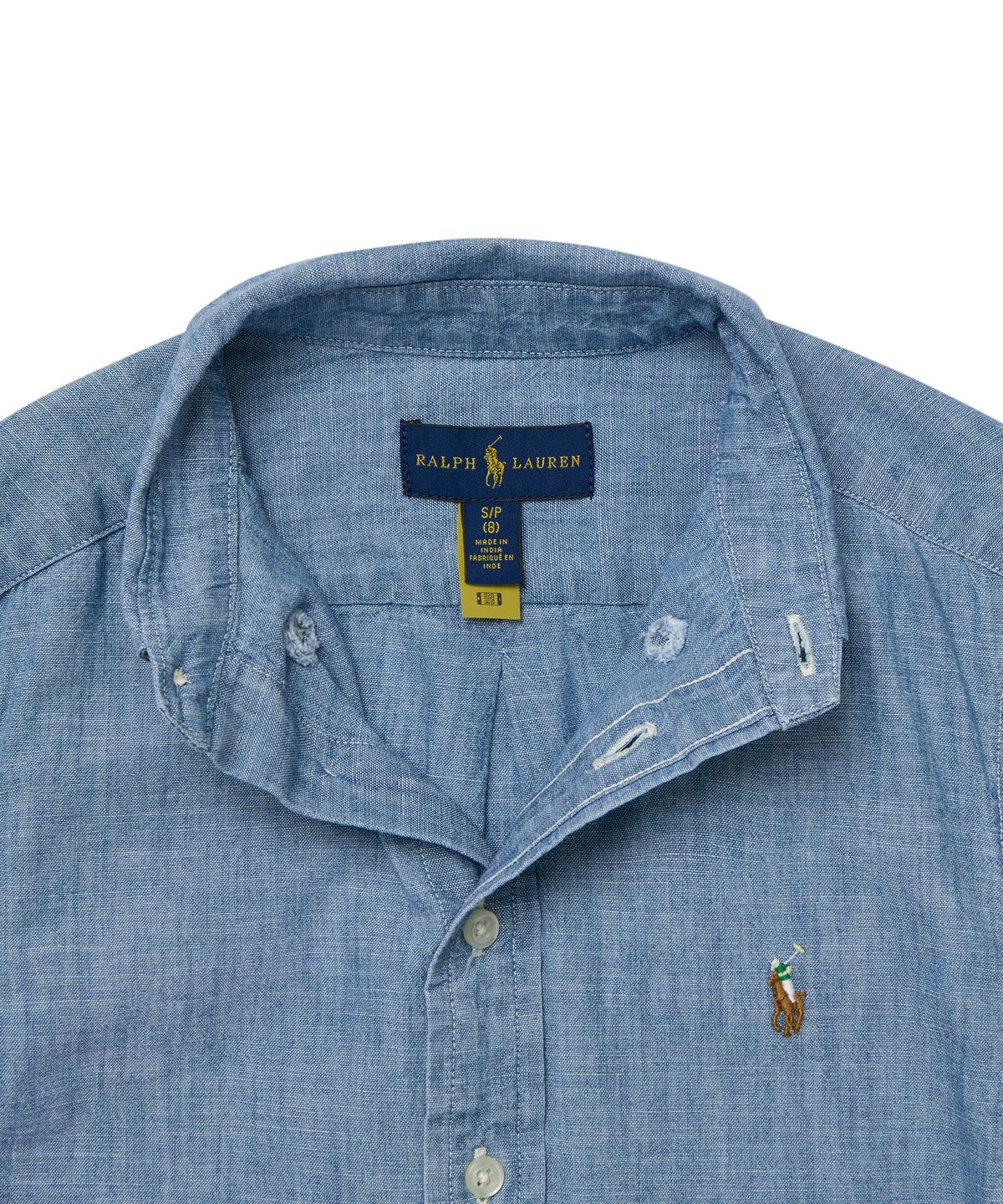 폴로 랄프 로렌 칠드런(POLO RALPH LAUREN CHILDREN) 남아 8-18세 코튼 샴브레이 셔츠 - 블루