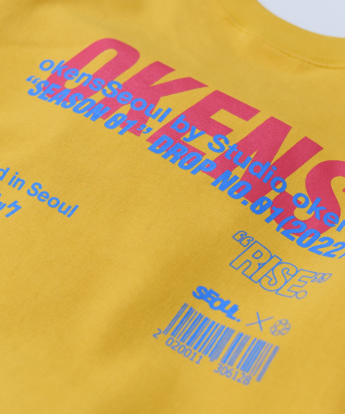 오켄스 서울(OKENS SEOUL) [Season 01 Drop no.01]시즌 바코드 크루넥 옐로우(2022)