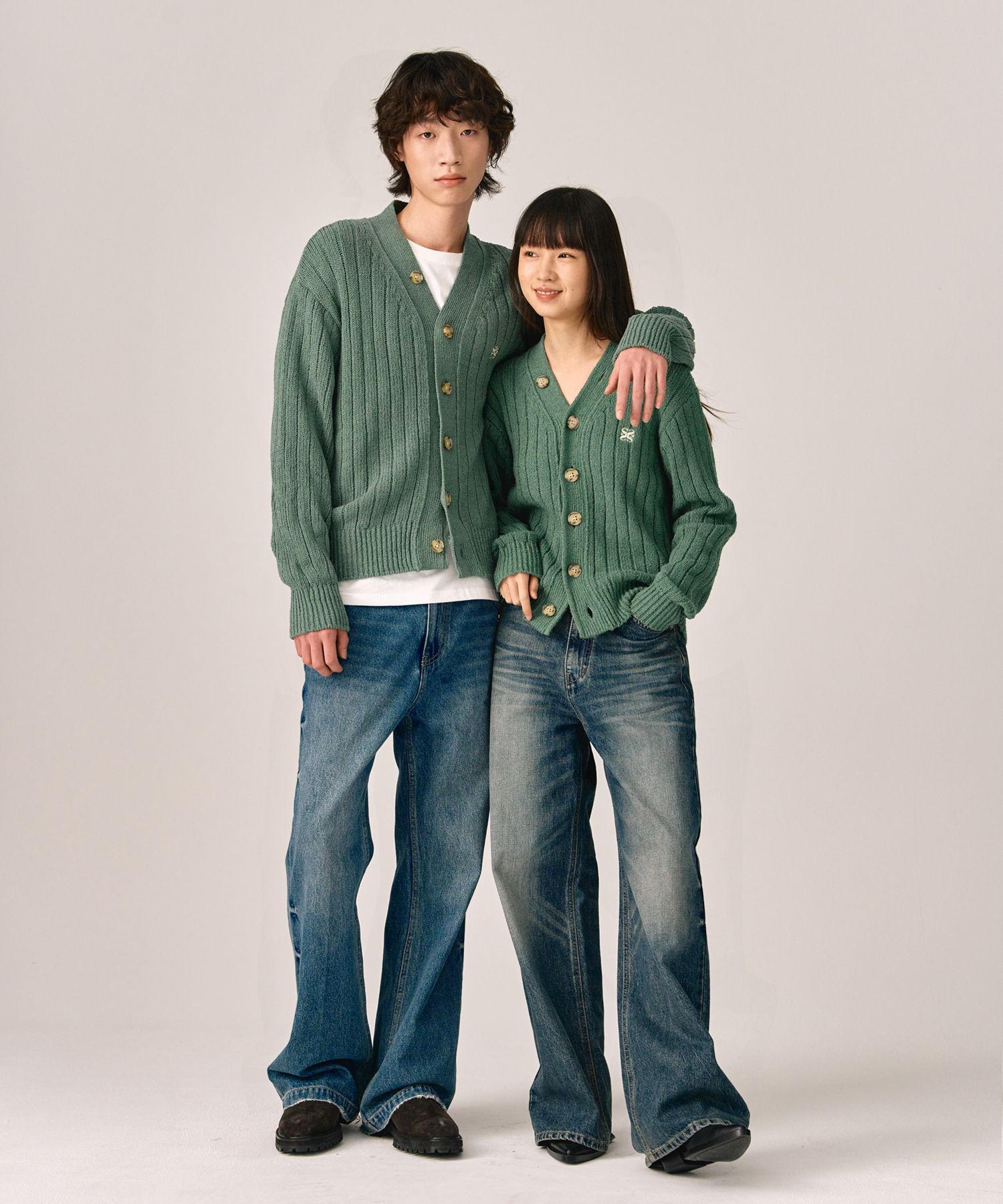 MUSINSA公式 | SATUR Faro Oversized Bookle Cardigan Sage Green