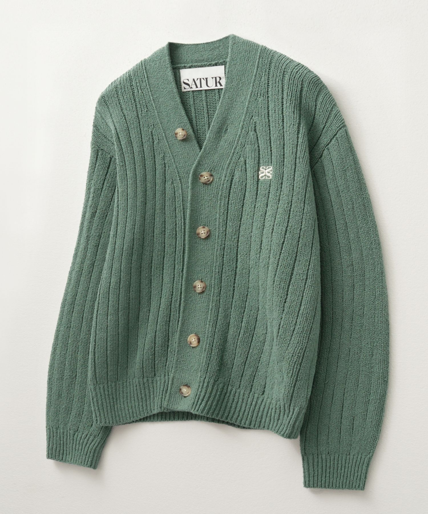 MUSINSA公式 | SATUR パロオーバーサイズブークルカーディガンセージ