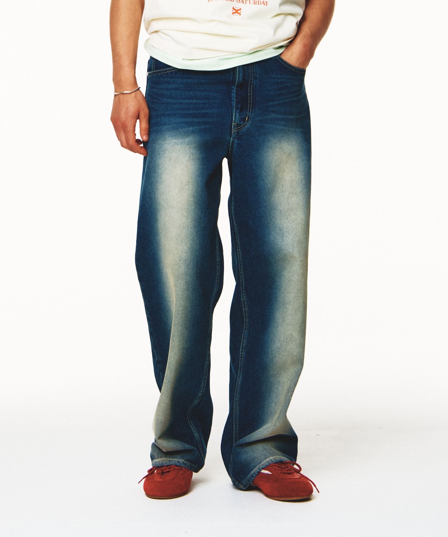 デニム・ジーパン SATUR Brooklyn Newtro Wide Washed Denim Pants 5FM0281 SATUR Brooklyn Newtro Wide Washed Denim Pants 5FM0281 (SATUR