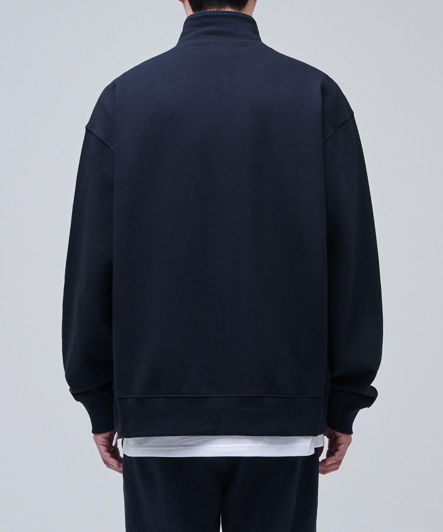 MUSINSA MUSINSA STANDARD OVERSIZED HALF ZIP SWEATSHIRT [NAVY]