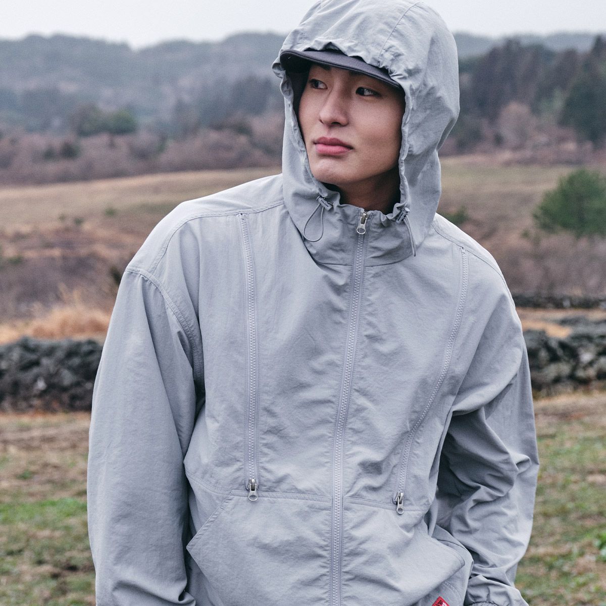 볼컴(VOLCOM) Breathable 더블지퍼 오버핏 후드자켓(라이트 그레이)
