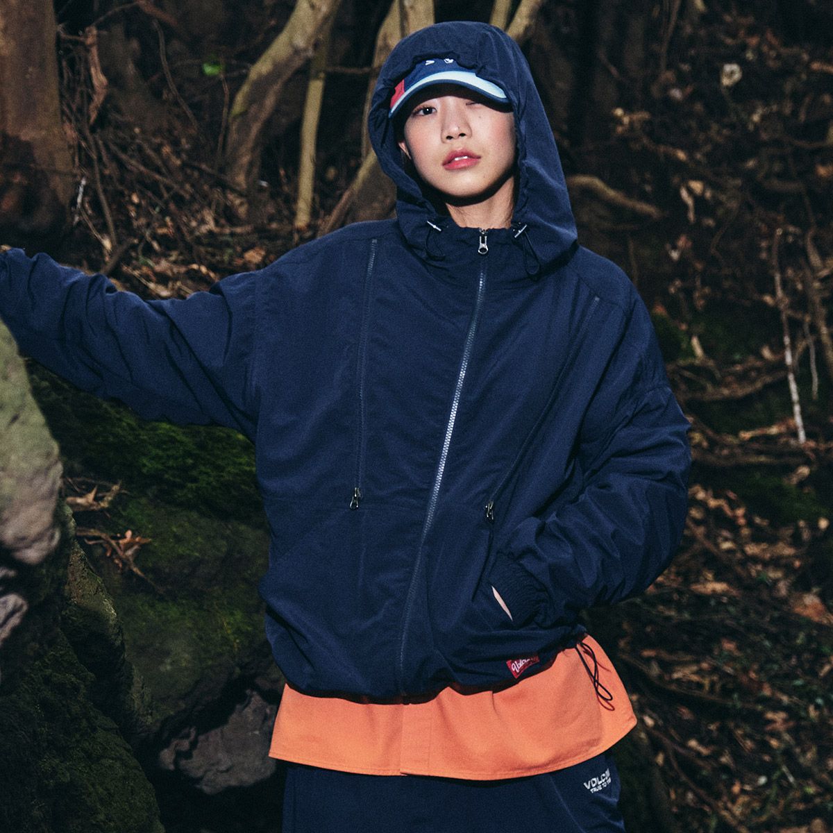 볼컴(VOLCOM) Breathable 더블지퍼 오버핏 후드자켓(라이트 그레이)