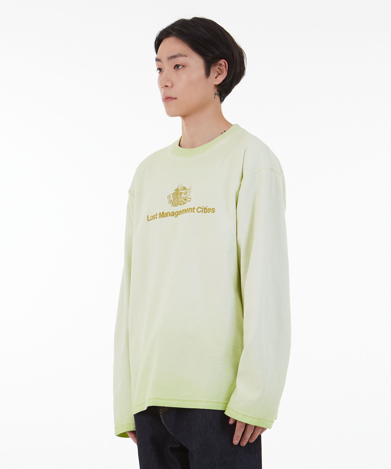 MUSINSA | LMC LMC OVERDYED DRAGON LONG SLV TEE light green