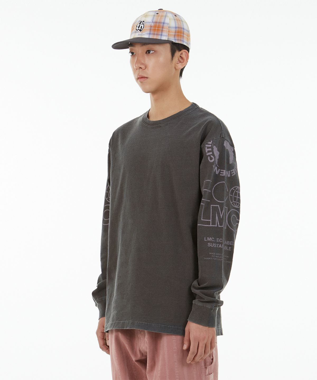 엘엠씨(LMC) LMC ORGANIC DYED LONG SLV TEE charcoal