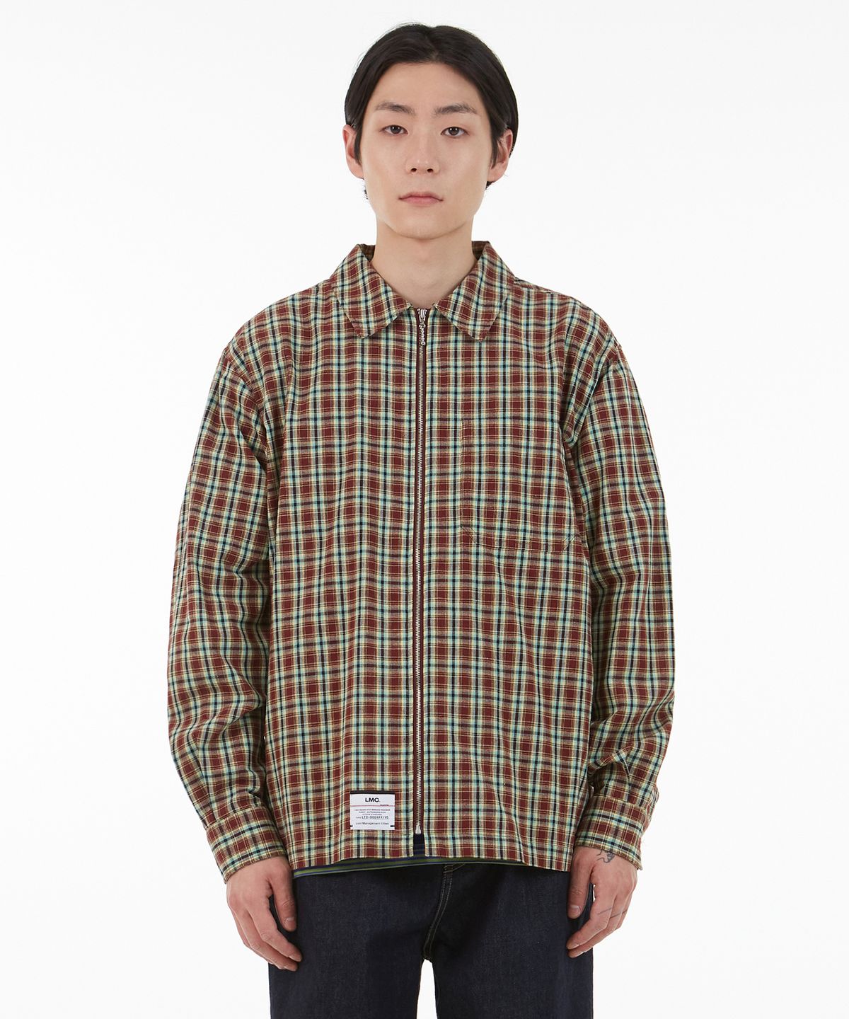 엘엠씨(LMC) LMC PLAID ZIP-UP SHIRT brown