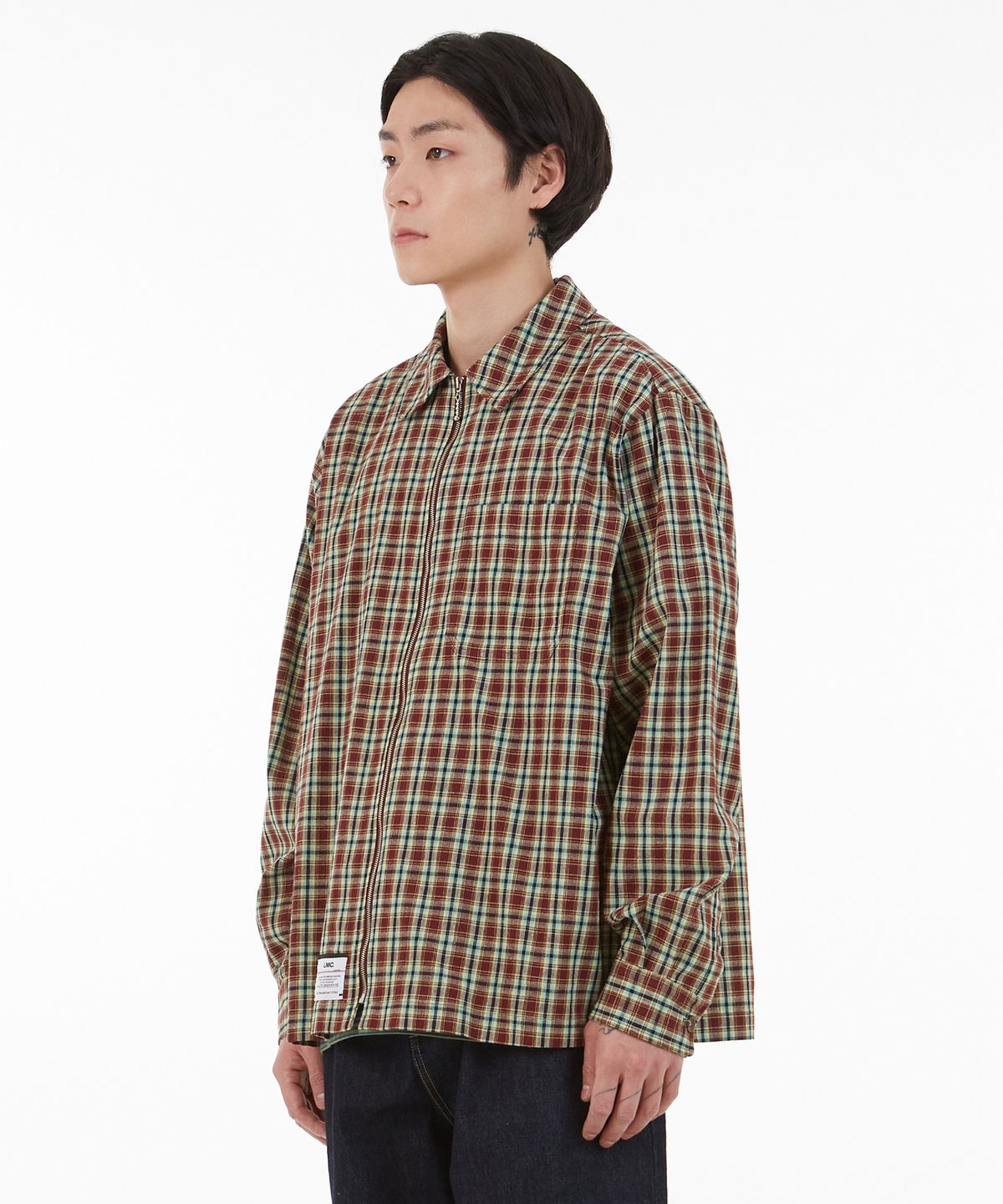 엘엠씨(LMC) LMC PLAID ZIP-UP SHIRT brown