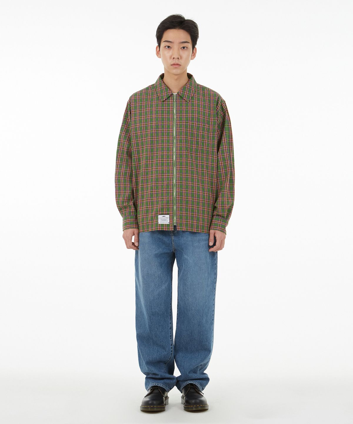 엘엠씨(LMC) LMC PLAID ZIP-UP SHIRT green