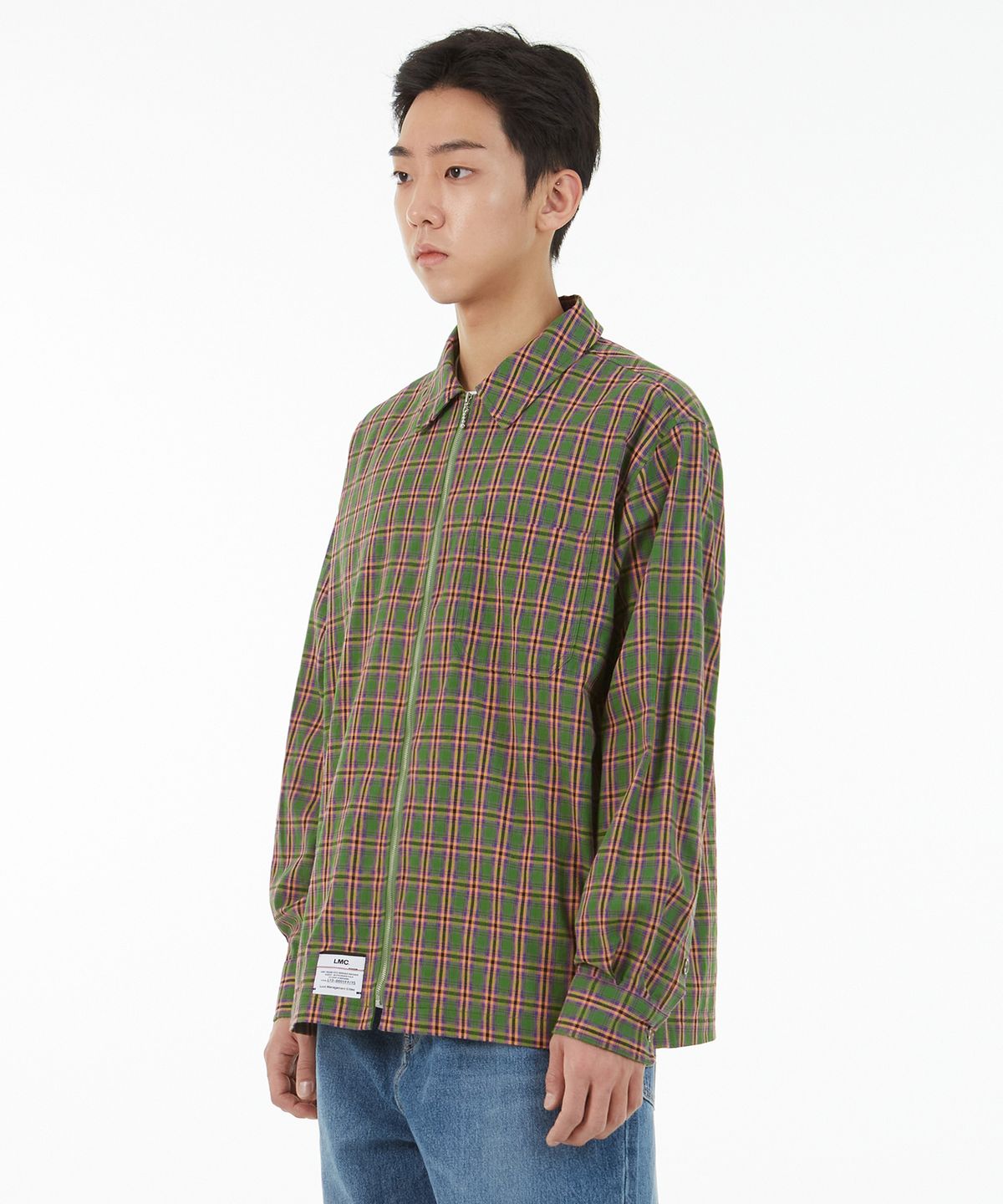 엘엠씨(LMC) LMC PLAID ZIP-UP SHIRT green