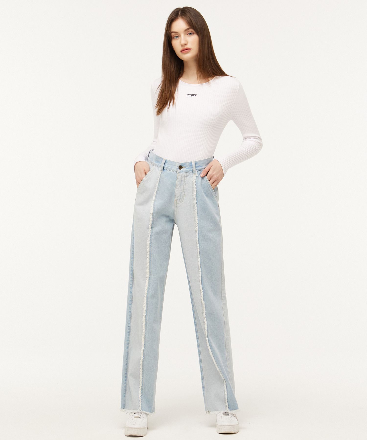 デニム・ジーパン Citybreeze Cutting Wide Denim Pants RM5B0106 citybreeze(シティーブリーズ) デニム・ジーパン(レディース