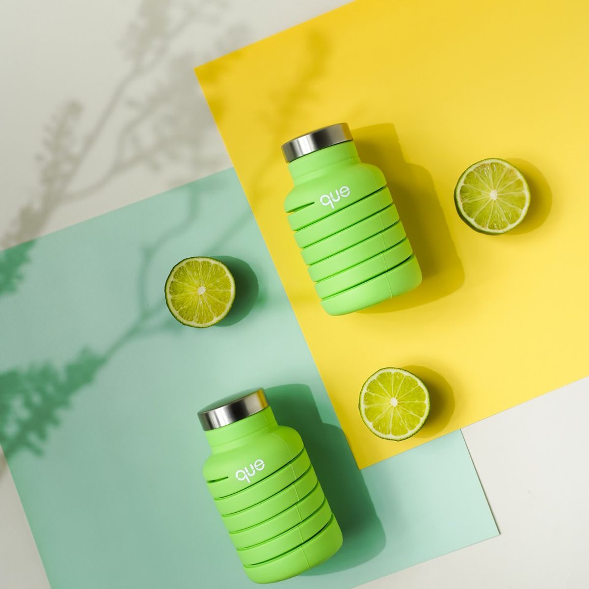 큐보틀(QUE BOTTLE) 접이식 보틀 라임그린