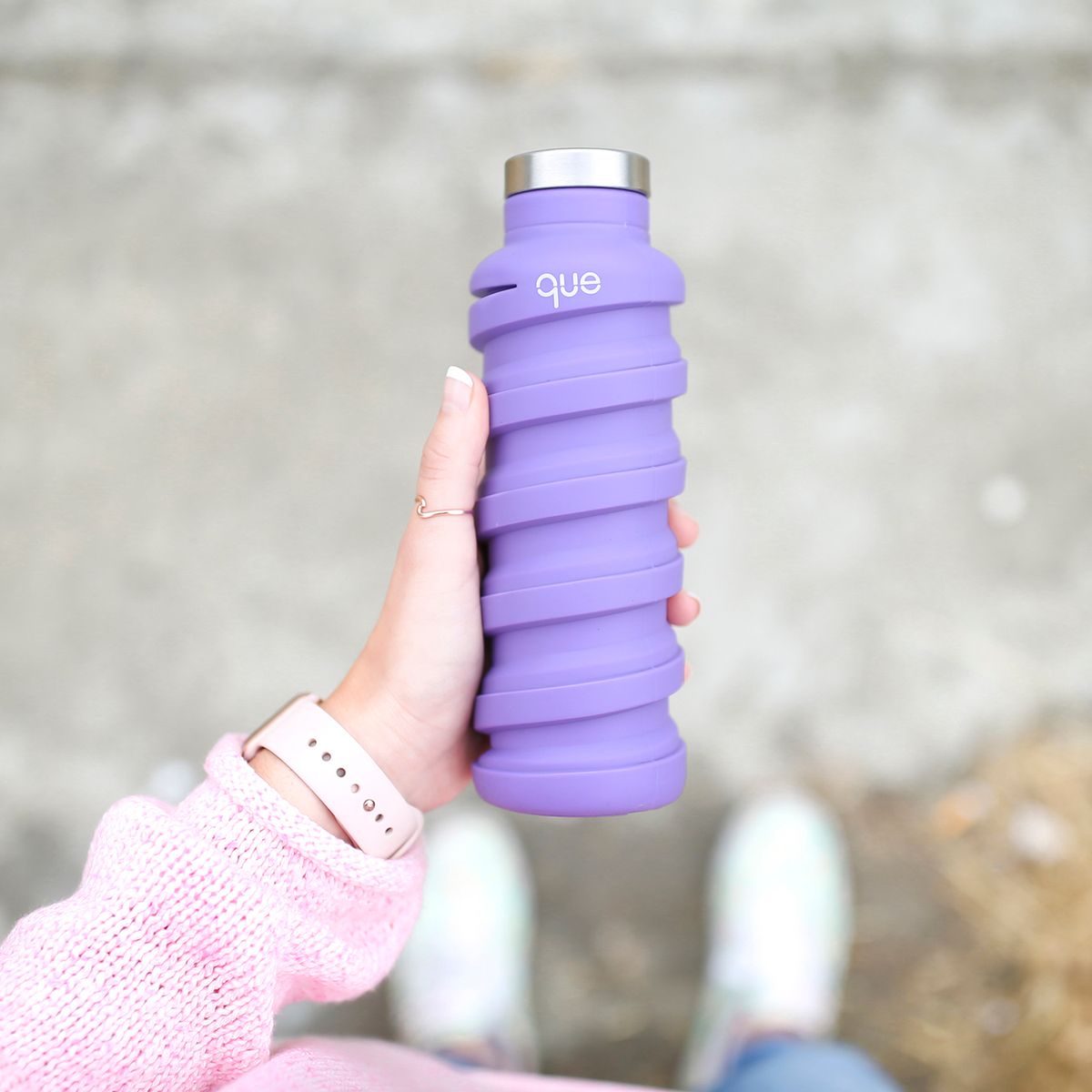 큐보틀(QUE BOTTLE) 접이식 보틀 퍼플