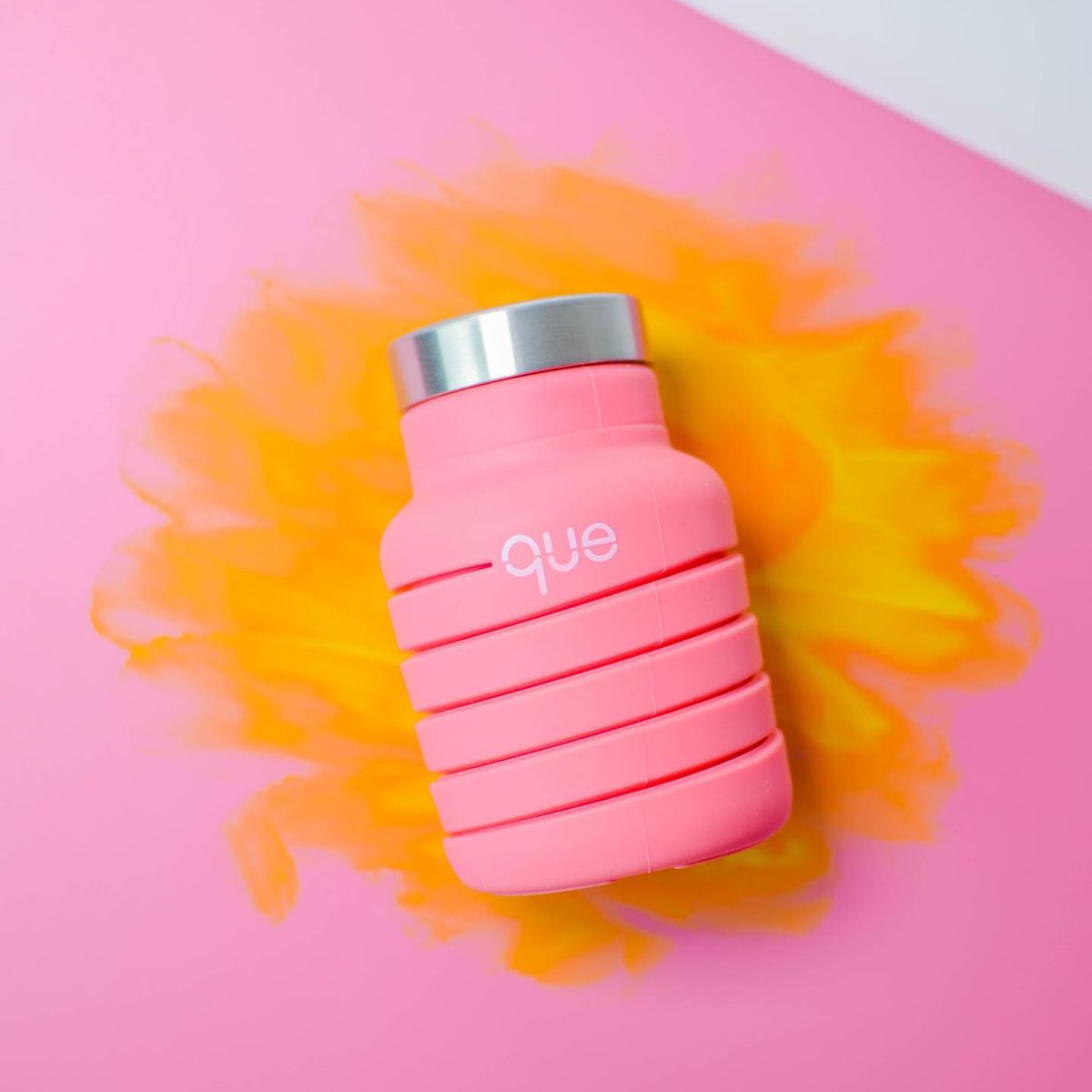 큐보틀(QUE BOTTLE) 접이식 보틀 핑크