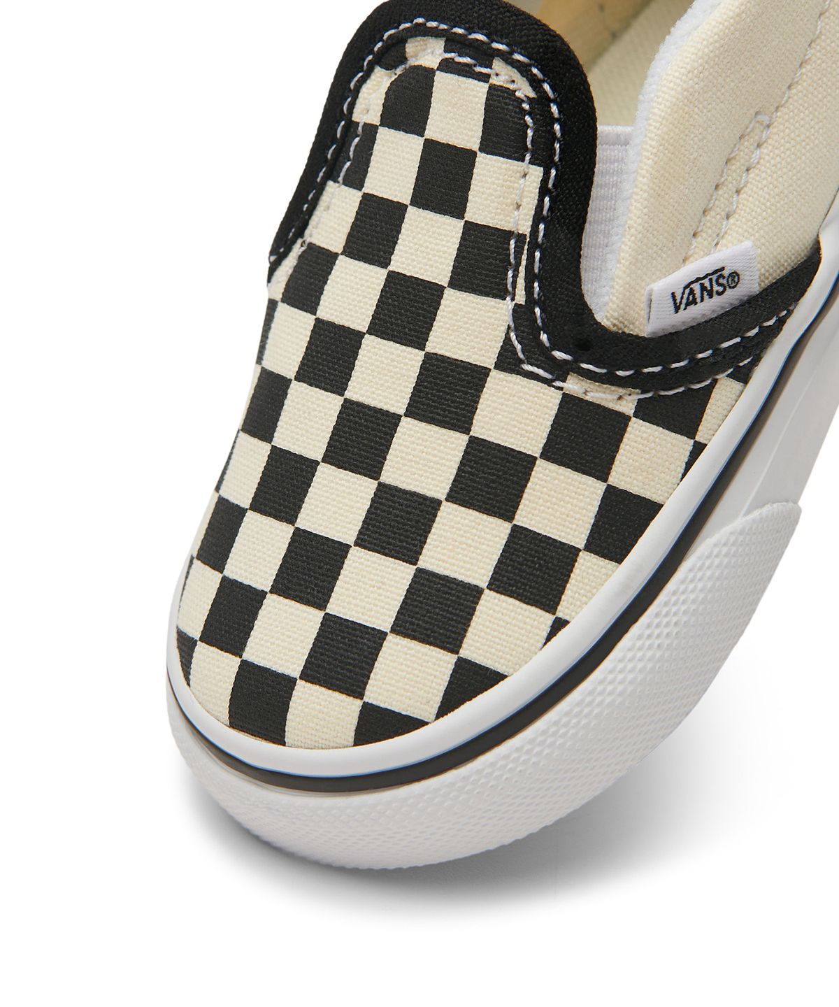 반스 키즈(VANS KIDS) 슬립온 벨크로 토들러 - (체커보드) 블랙:화이트