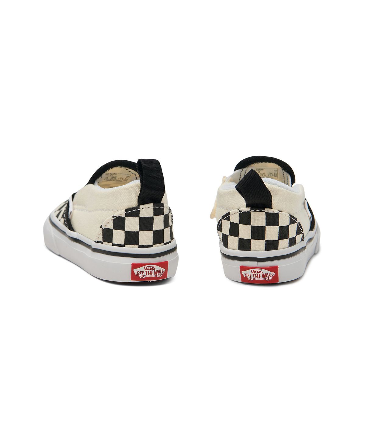 반스 키즈(VANS KIDS) 슬립온 벨크로 토들러 - (체커보드) 블랙:화이트