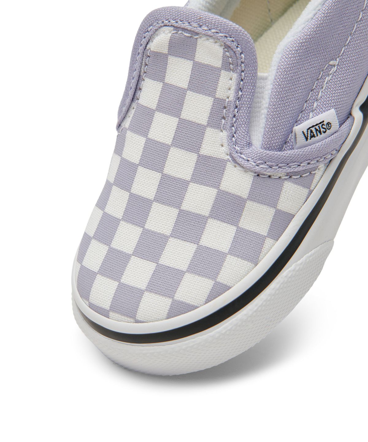 반스 키즈(VANS KIDS) 슬립온 V 토들러 - (체커보드) 라벤더:트루 화이트