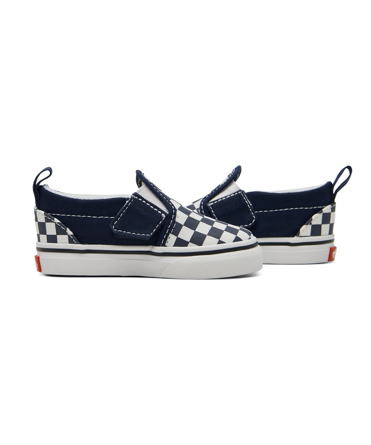 반스 키즈(VANS KIDS) 슬립온 V 토들러 - (체커보드) 파리지엥 나이트:트루 화이트