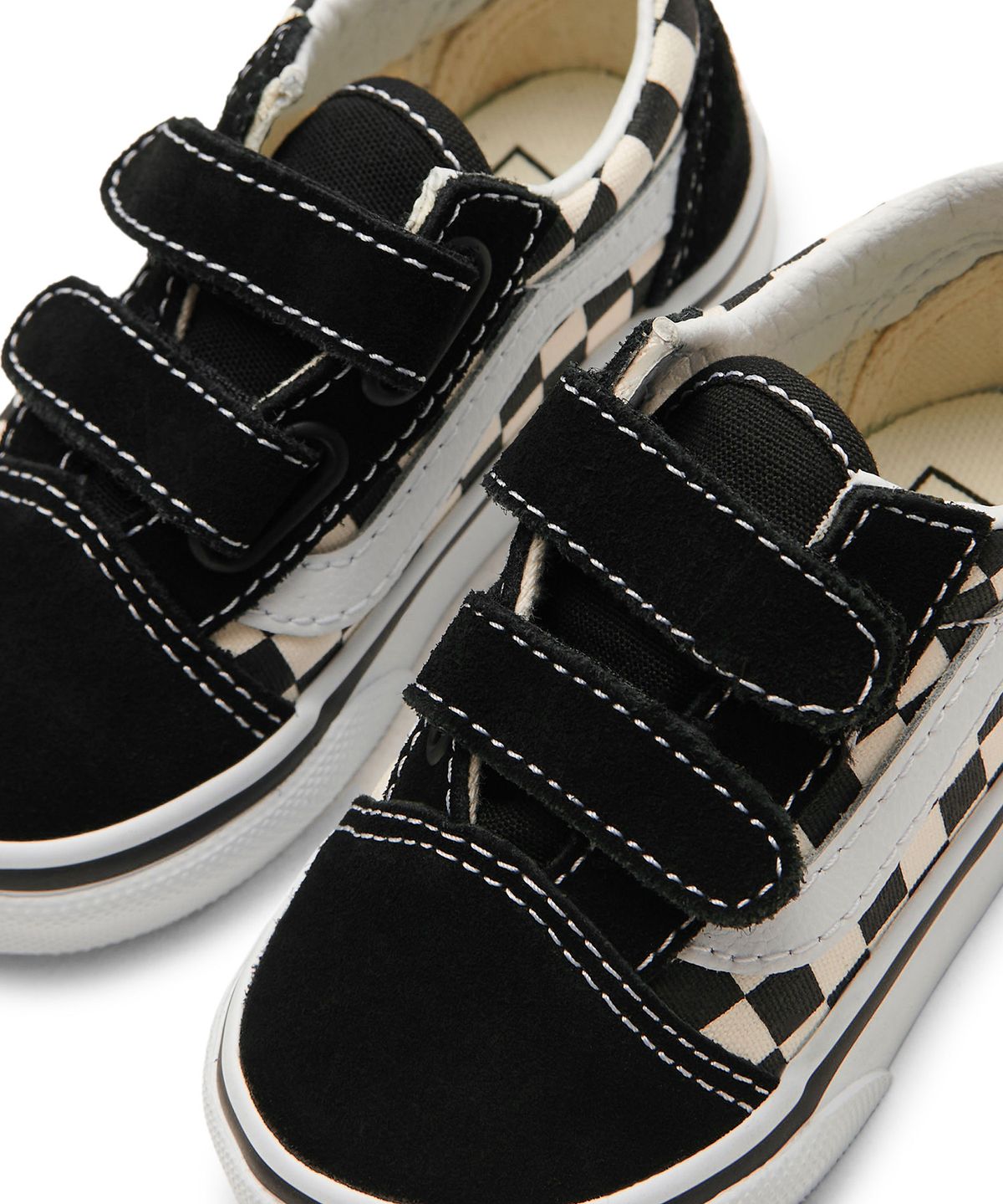 반스 키즈(VANS KIDS) 올드스쿨 V 토들러 - (프라이머리 체크) 블랙:화이트
