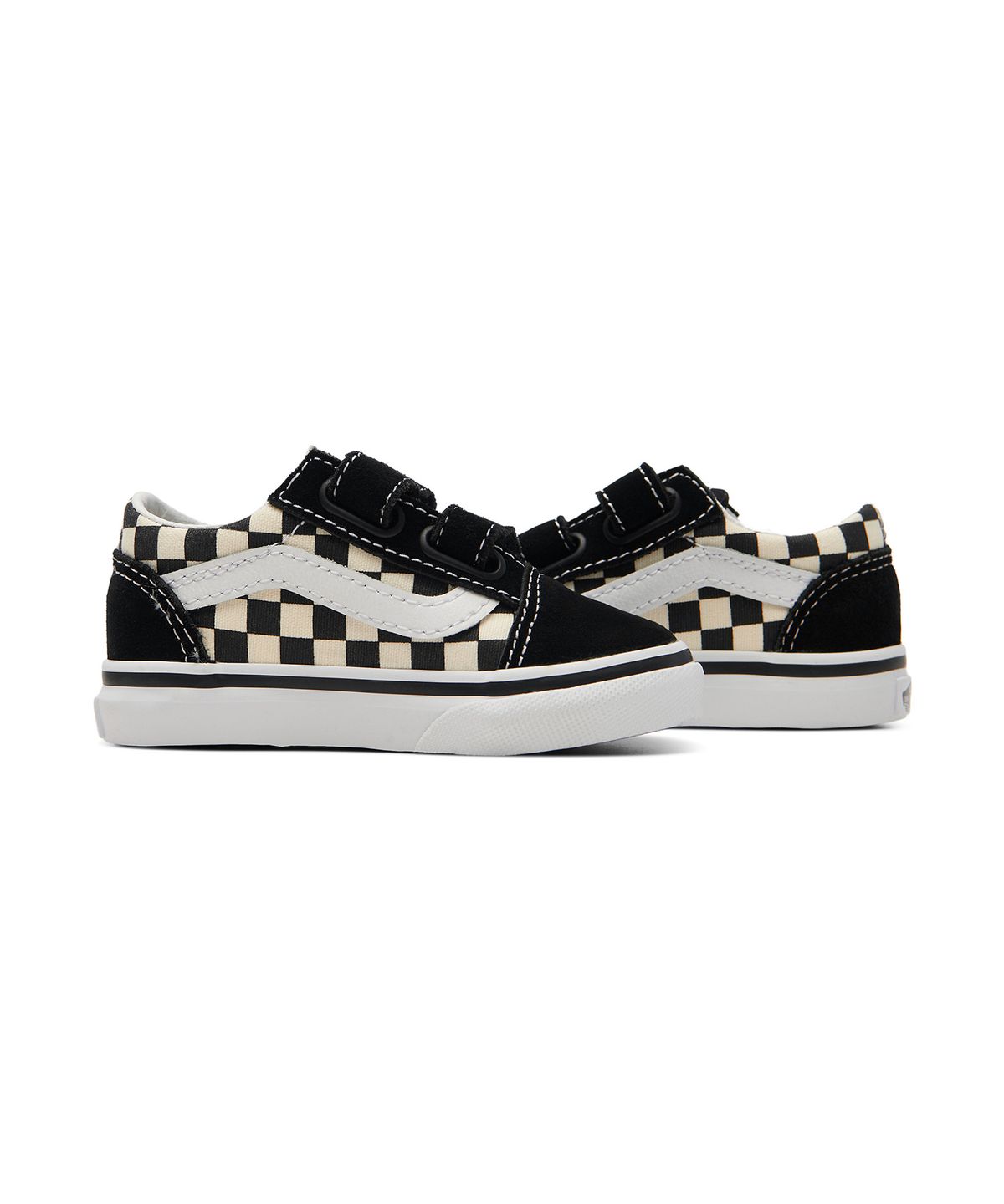 반스 키즈(VANS KIDS) 올드스쿨 V 토들러 - (프라이머리 체크) 블랙:화이트
