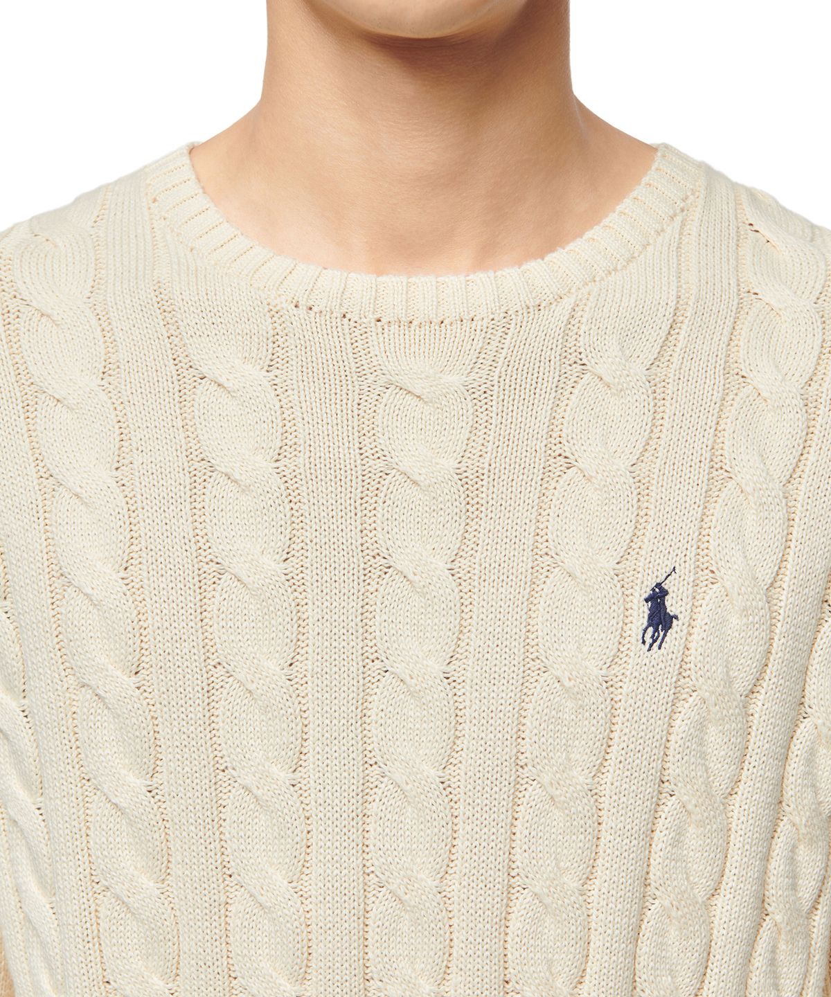 폴로 랄프 로렌(POLO RALPH LAUREN) 케이블니트 코튼 스웨터 - 아이보리