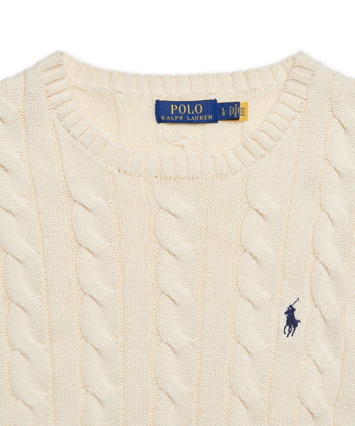 폴로 랄프 로렌(POLO RALPH LAUREN) 케이블니트 코튼 스웨터 - 아이보리