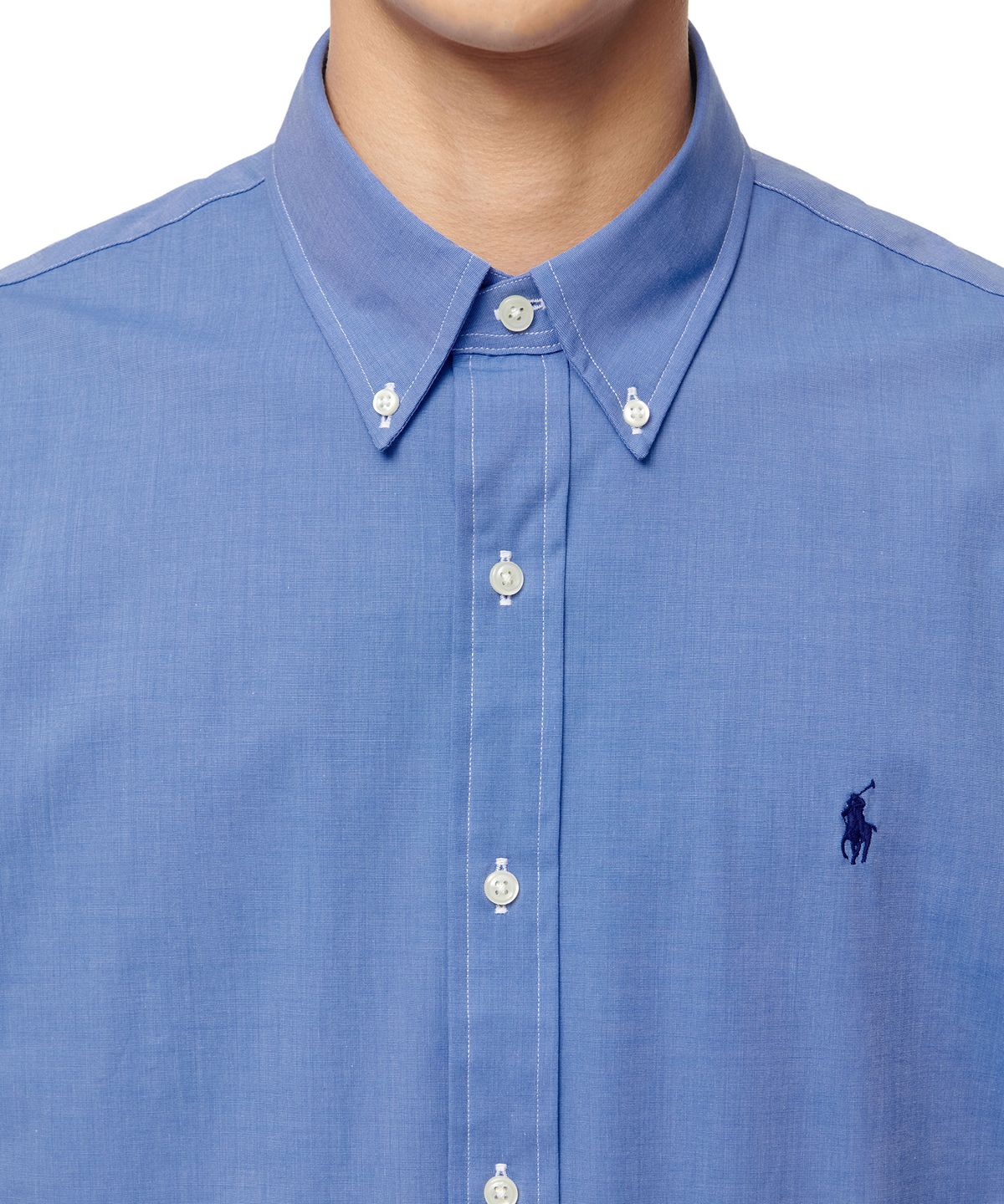 폴로 랄프 로렌(POLO RALPH LAUREN) 롱슬리브 포플린 셔츠 - 블루