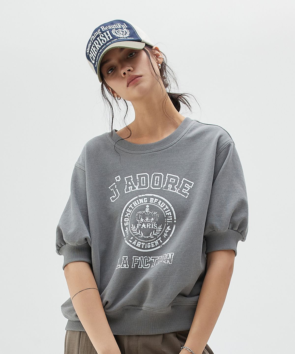 라티젠(LARTIGENT) LY PARIS SWEATSHIRT(CHARCOAL)