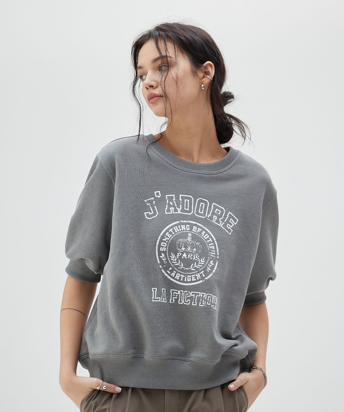 라티젠(LARTIGENT) LY PARIS SWEATSHIRT(CHARCOAL)