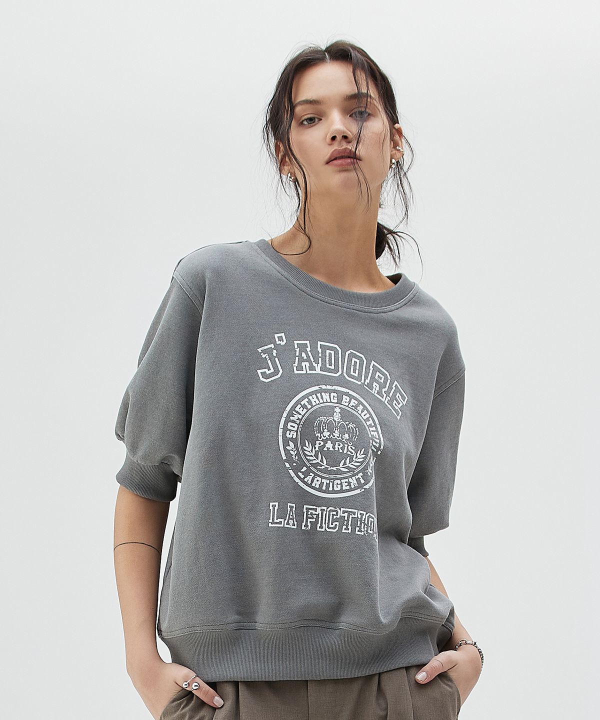 라티젠(LARTIGENT) LY PARIS SWEATSHIRT(CHARCOAL)