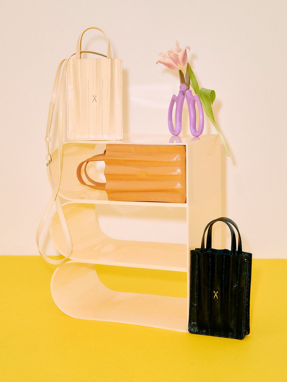 MUSINSA | JOSEPH AND STACEY Lucky Pleats Phone Bag Butter
