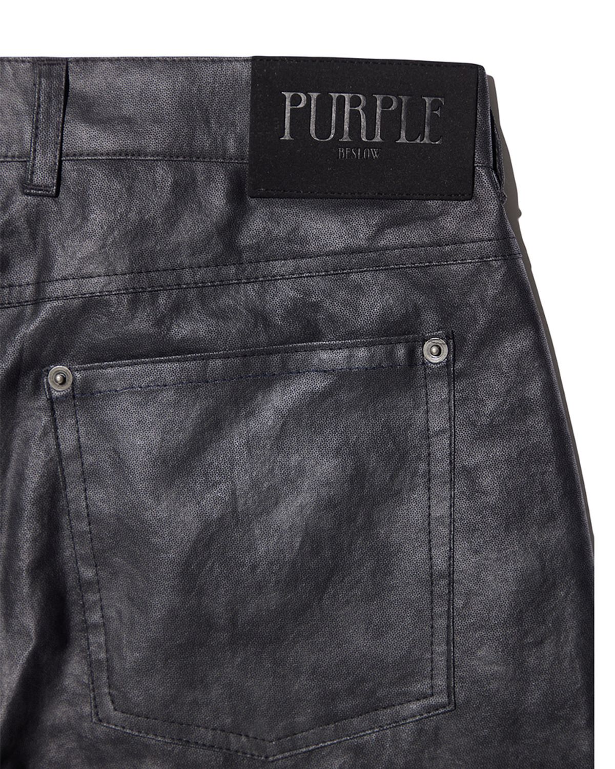비슬로우(BESLOW) PRINTED LEATHER PANTS BLACK