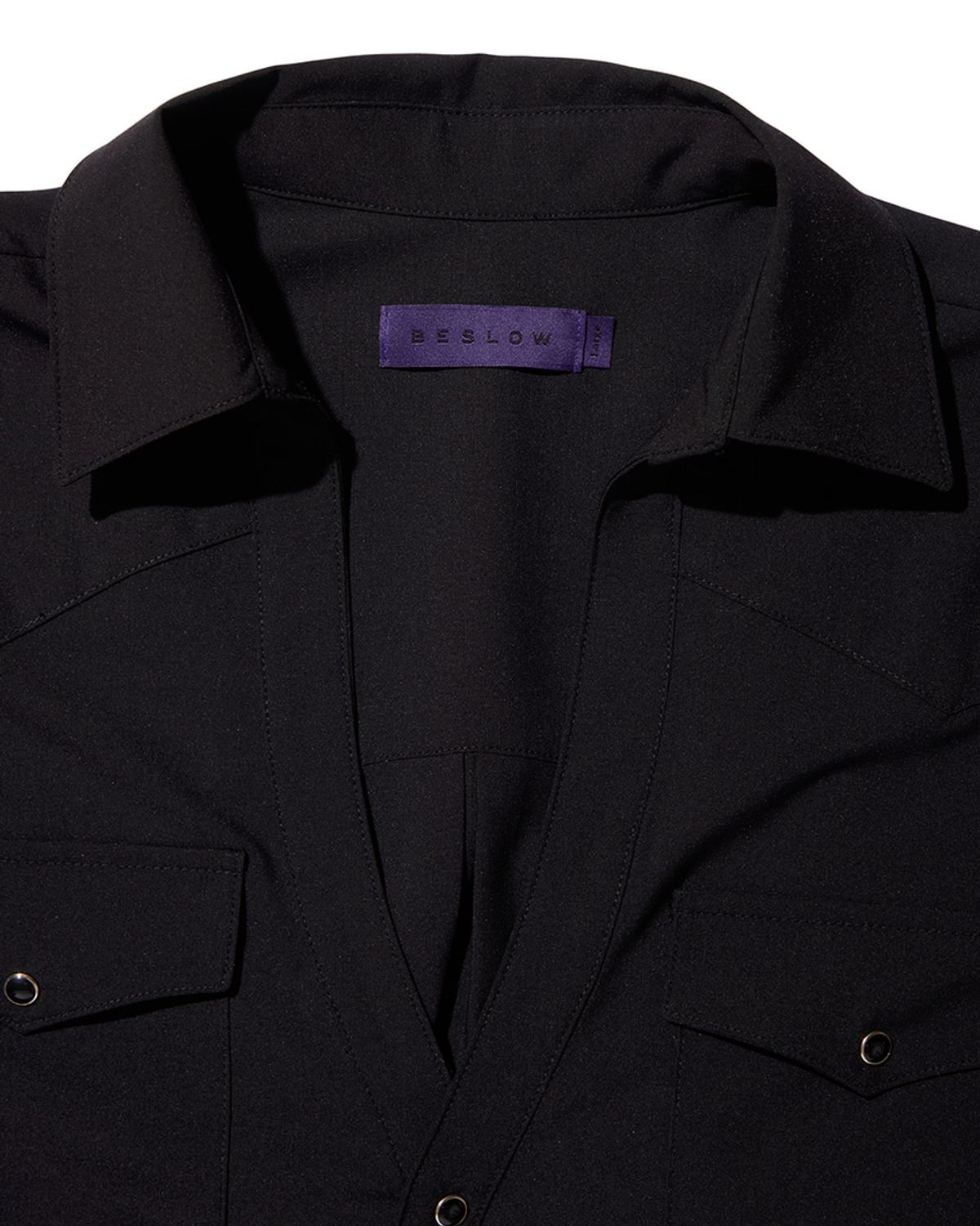 비슬로우(BESLOW) V NECK WESTERN SHIRT BLACK