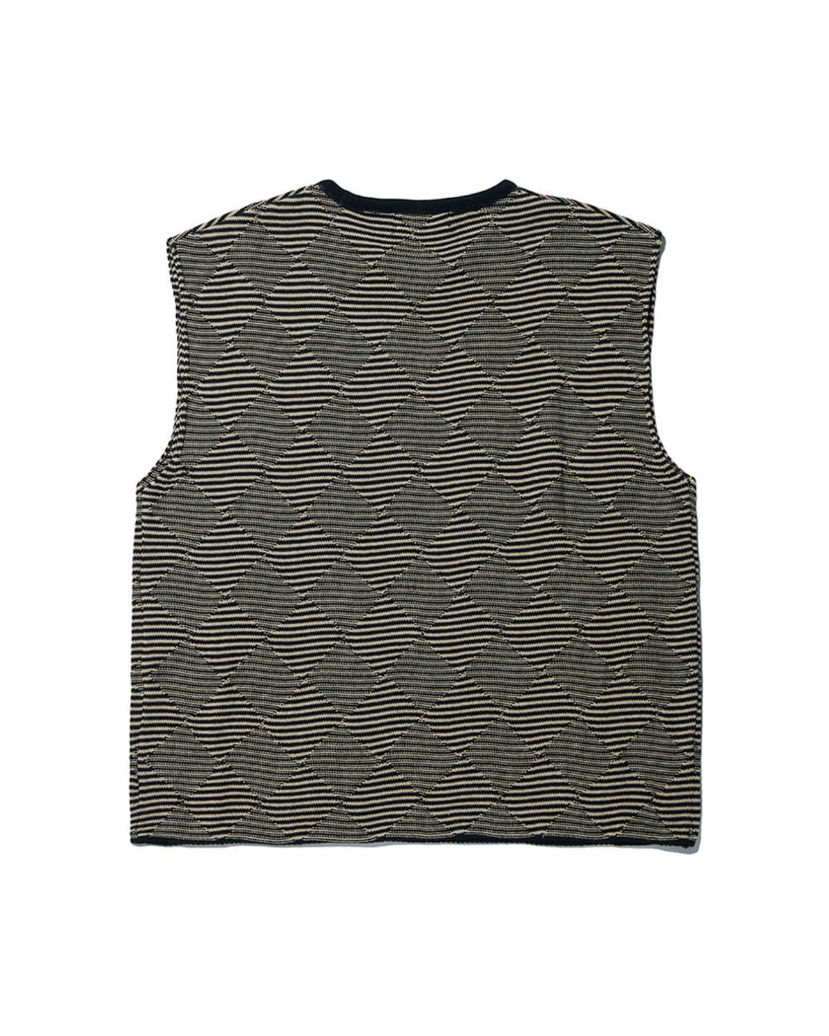 비슬로우(BESLOW) CHECKER BOARD KNIT VEST BLACK BEIGE