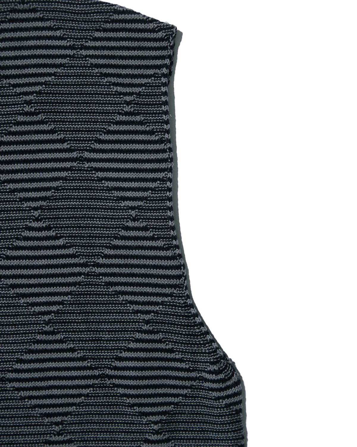비슬로우(BESLOW) CHECKER BOARD KNIT VEST BLACK GREY