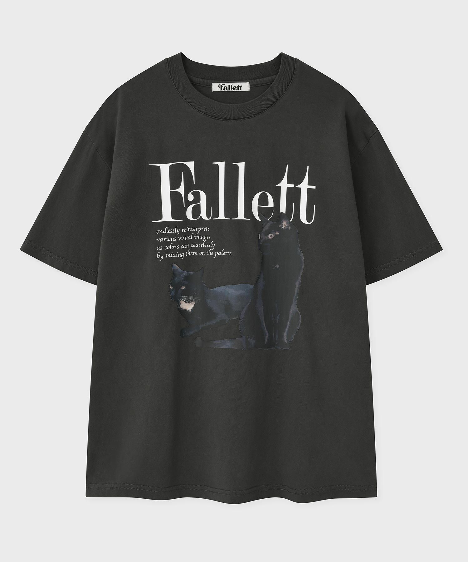 MUSINSA | FALLETT Deux Nero Short Sleeve Tee Pigmented Charcoal