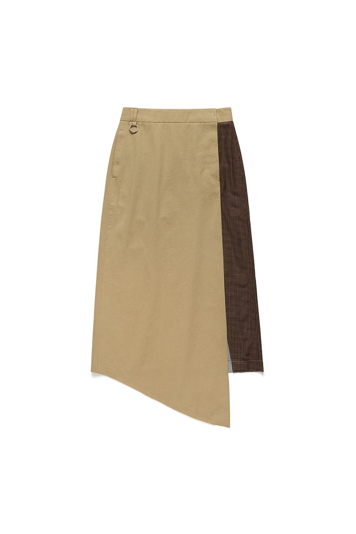 커렌트(CURRENT) ASSYMETRIC LAYERED WRAP SKIRT [CAMEL]