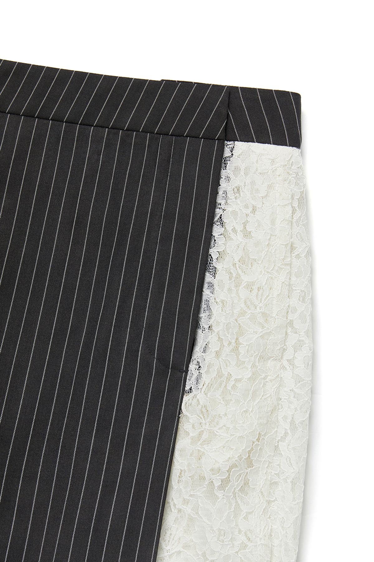 커렌트(CURRENT) ASSYMETRIC LAYERED WRAP SKIRT [CHARCOAL GREY]