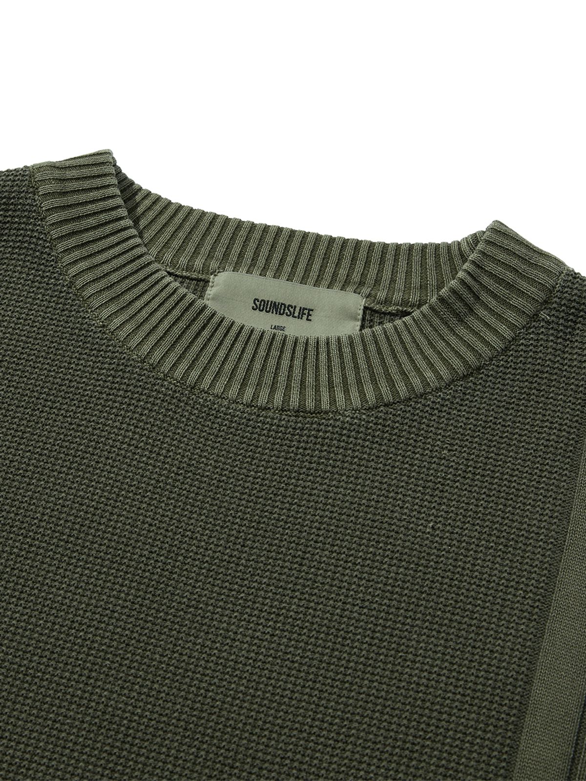 사운즈라이프(SOUNDSLIFE) Double Faced Pullover Knit Khaki