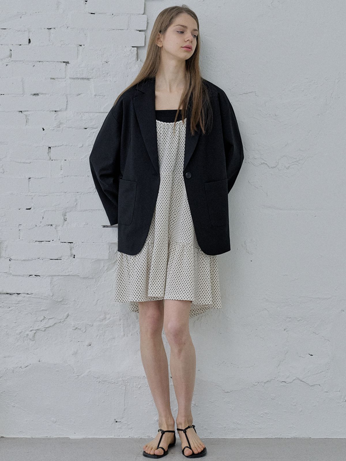 아방(AVANT-G) Overfit Basic Tailored Jacket - Black