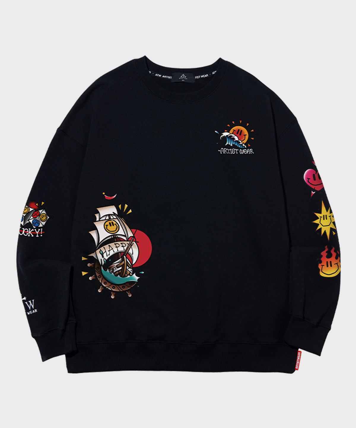 아티스트웨어(ARTISTWEAR) [ATW X RYUSI] 해바라기 스마일 맨투맨