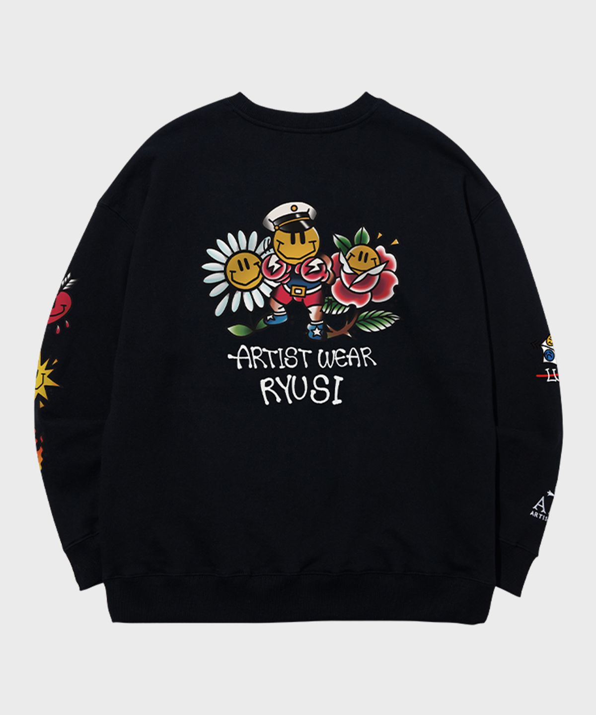 아티스트웨어(ARTISTWEAR) [ATW X RYUSI] 해바라기 스마일 맨투맨