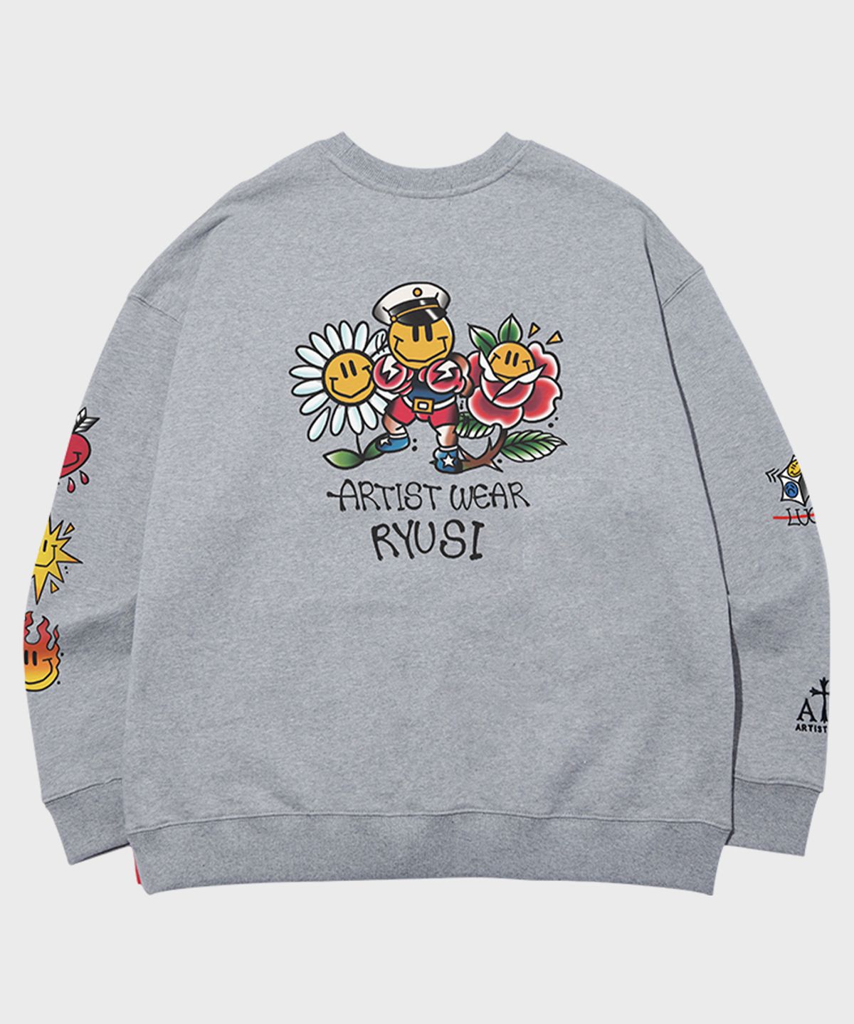 아티스트웨어(ARTISTWEAR) [ATW X RYUSI] 해바라기 스마일 맨투맨