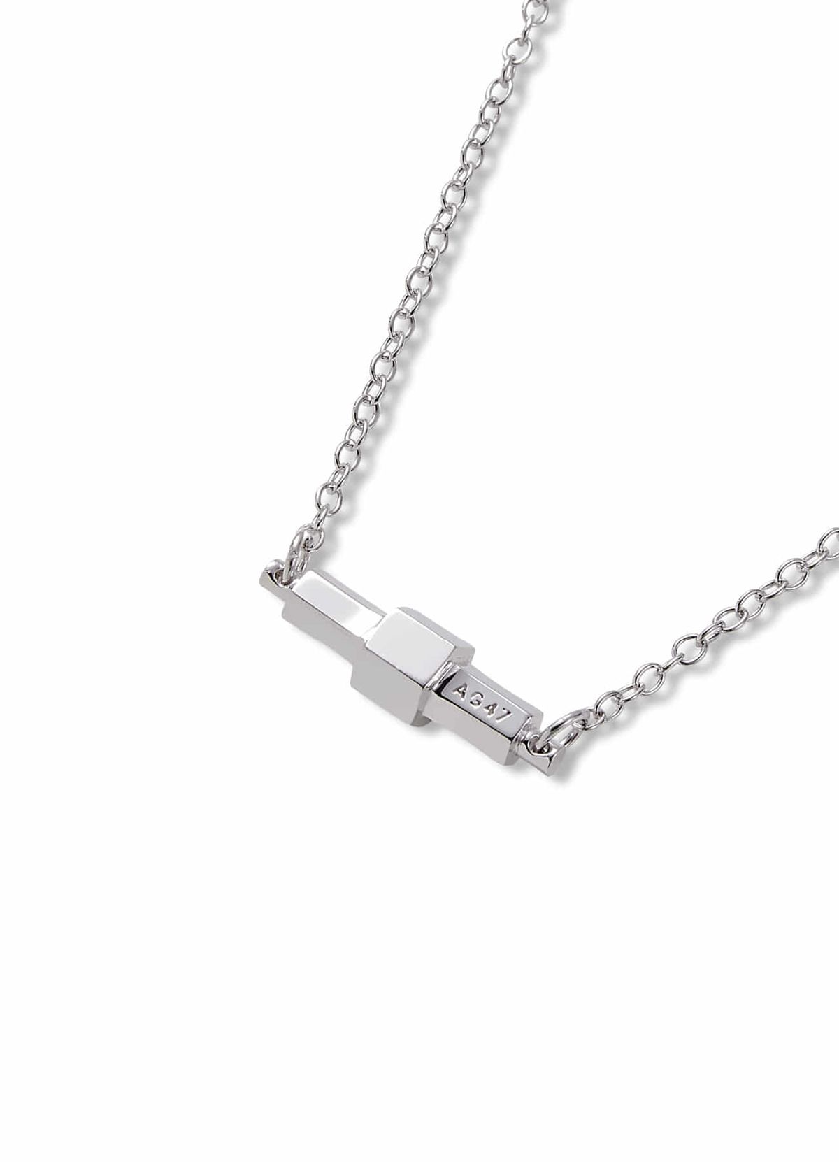 에이지47(AG47) [silver 925 ] stick necklace 01 hexagon silver